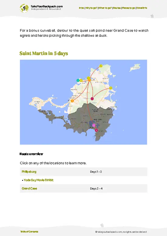 example page 4 from our offline Travel Guide for Saint Martin